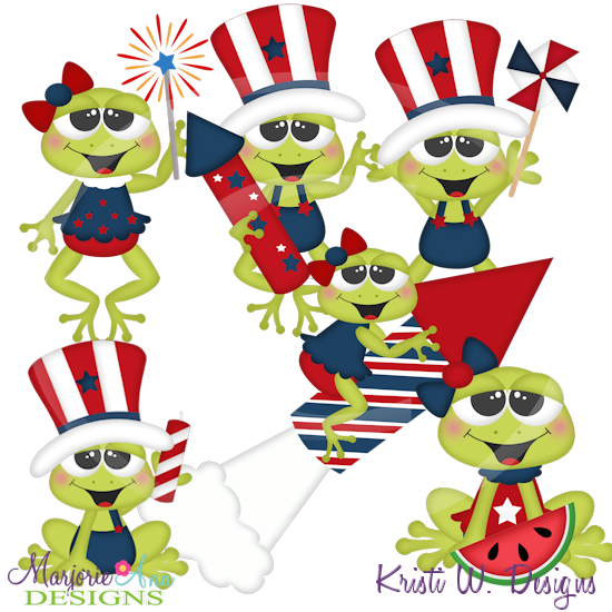 Froggy 4th SVG Cutting Files Includes Clipart - Click Image to Close